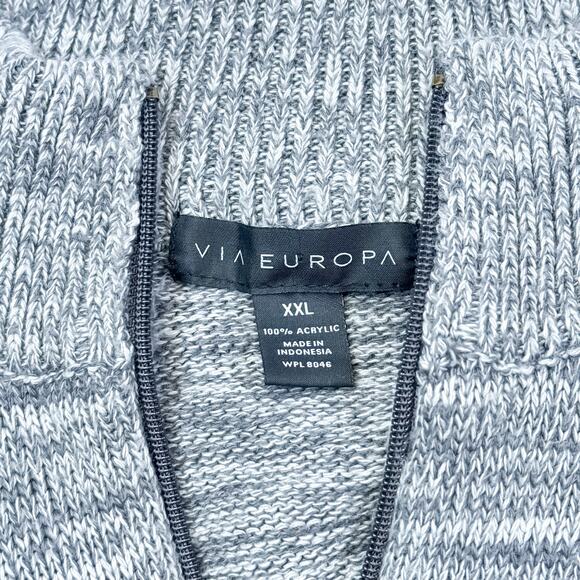 VIA Europa Heathered Grey Acrylic Sweater - XXL - Picture 5 of 5